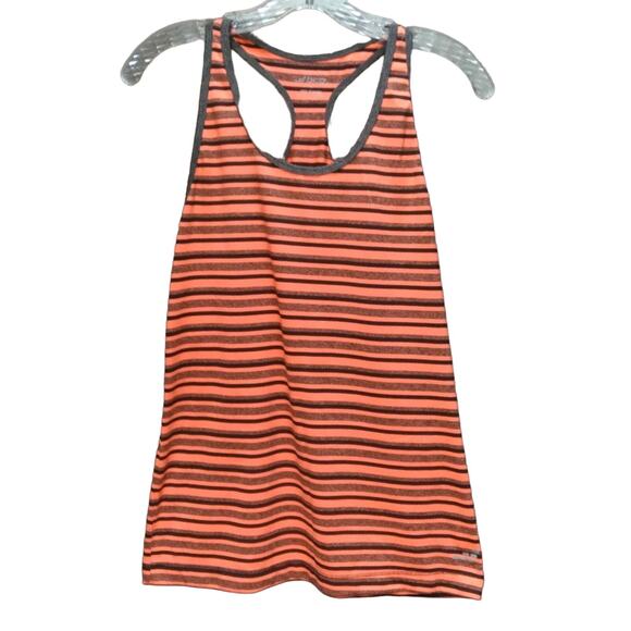 BCG Women's Athletic Workout Tank Top - Orange & Black Striped, Size S - Picture 1 of 4